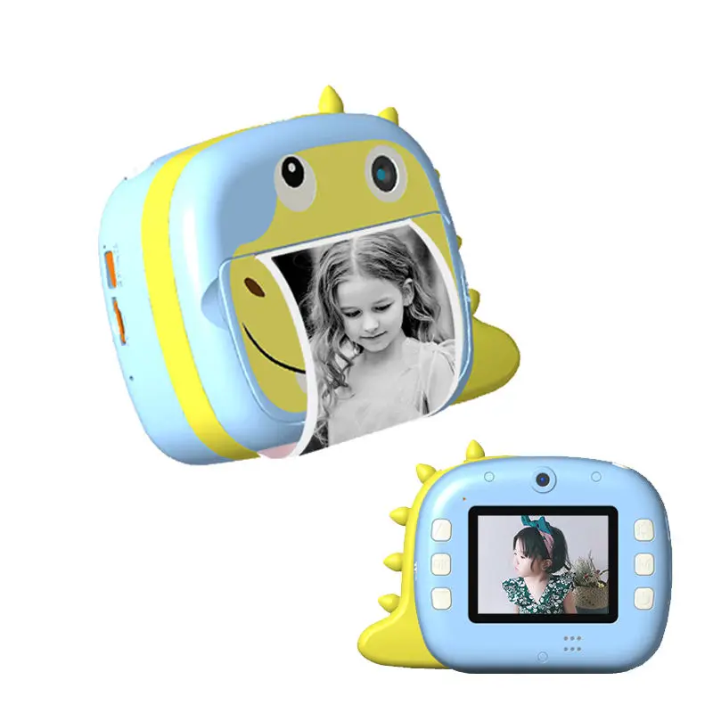 Kids Mini Instant Print Camera Toys Portable WiFi Printing Digital Camera Toy Cartoon Dinosaur HD Screen Printer Toys