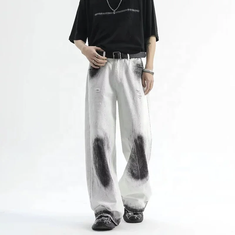 GDTEX jeans manufacturer custom baggy denim jeans men streetwear distressed jeans men