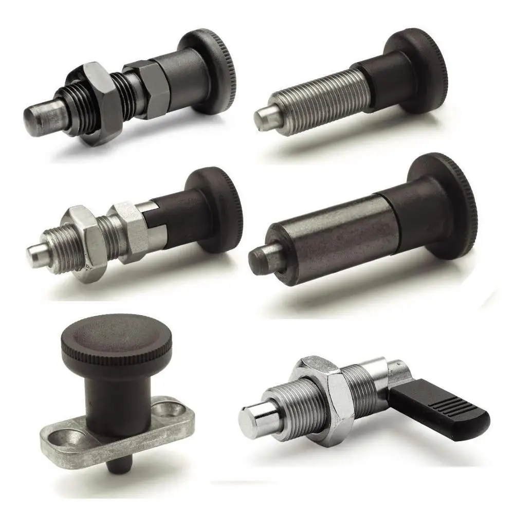 
Spring loaded retractable thread index plunger pin with M10 M12 M16 M20 bolt nut for GN617series 