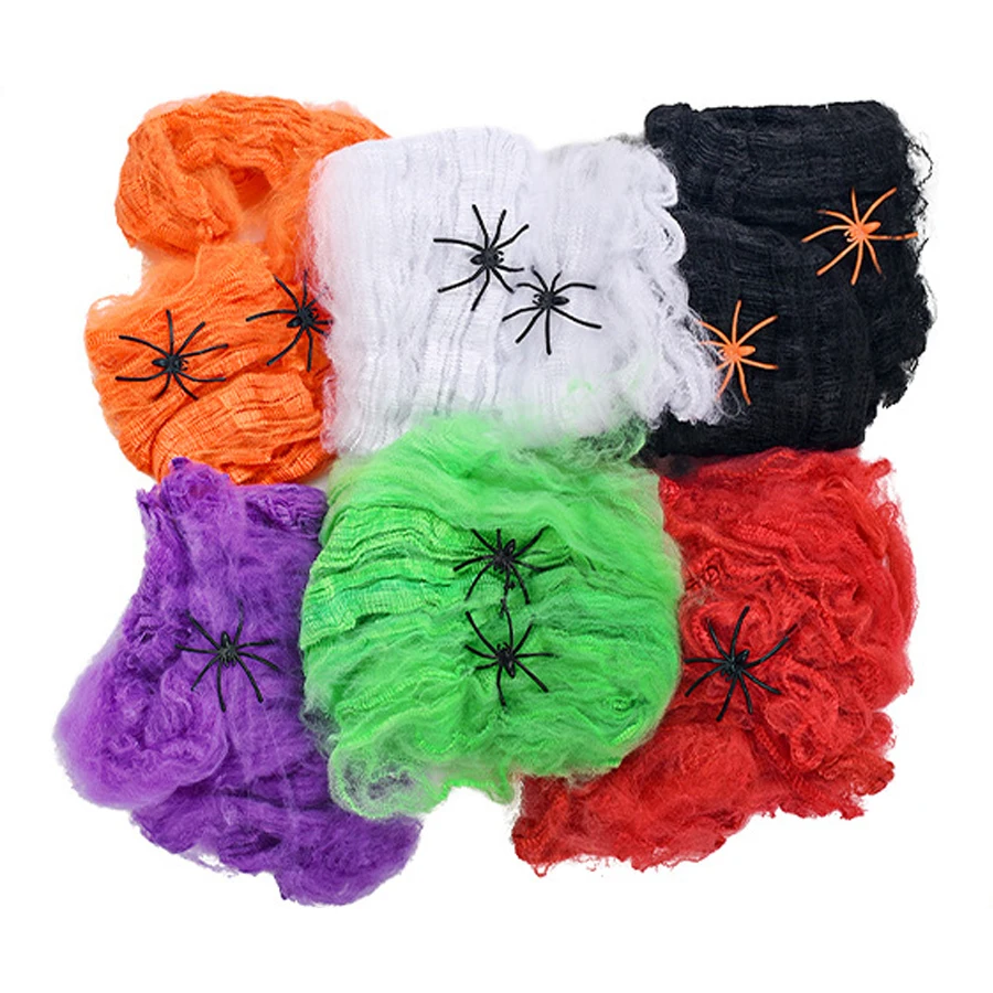 Spider  Haunted House Bar  decorations  Scene Layout Supplies  Ribbon Decor Indoor and Outdoor  Halloween Spider Web