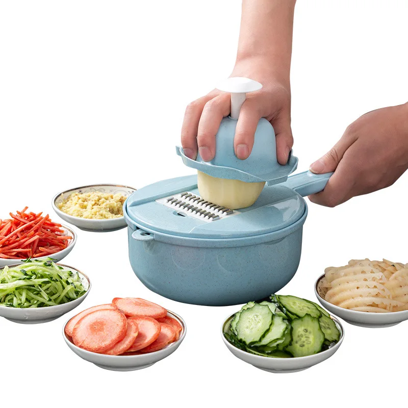 Kitchen multifunctional vegetable cutter potato shredded shredder household wiping grater cut flowers potato slicer