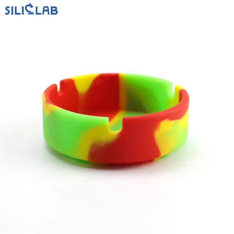 
Colored Melamine Comic Theme Outdoor Smoking Silicone Pocket Ashtray Round 