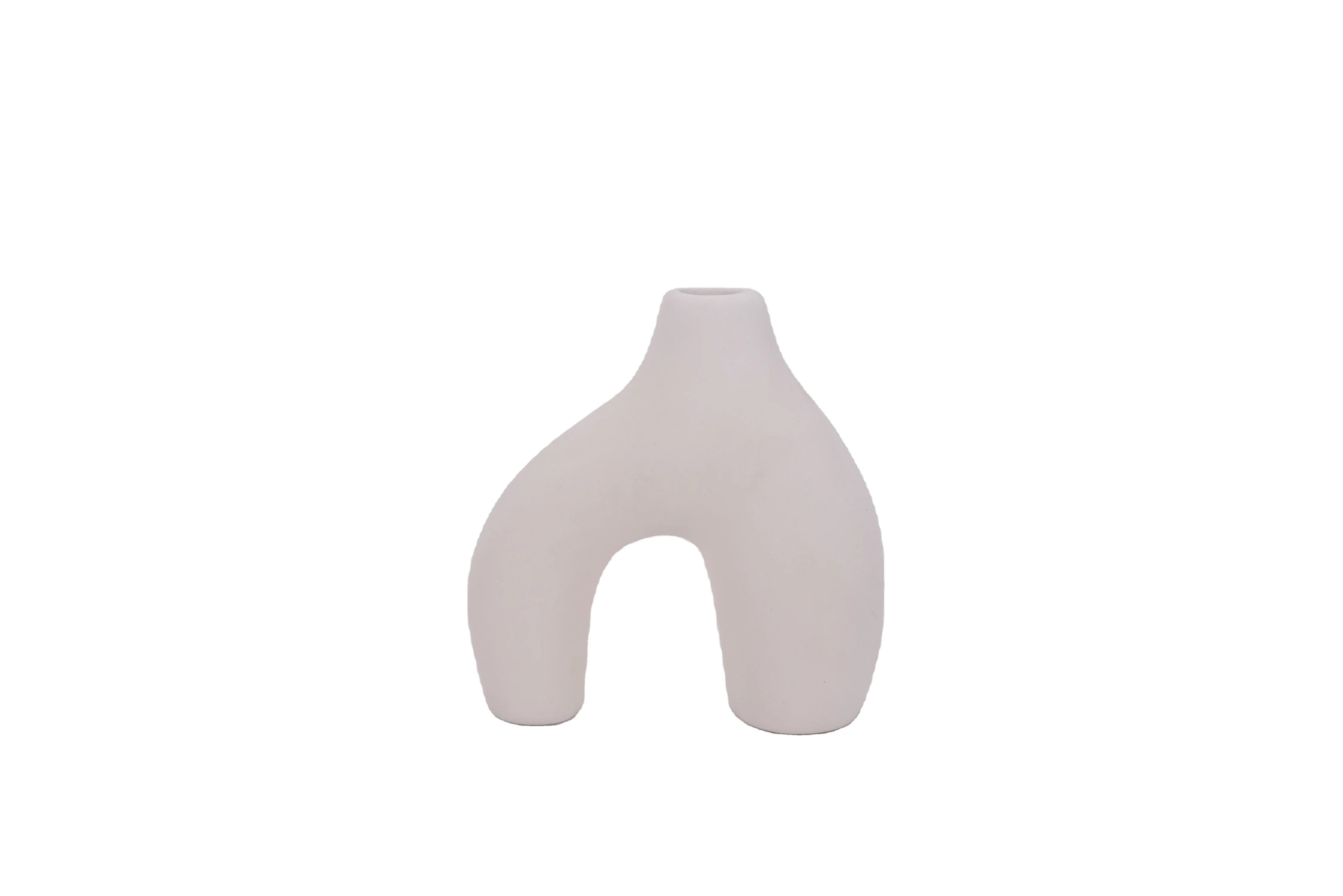 Small mini White Donut Vase Ceramic Vase For Pampas Grass Table Decorations