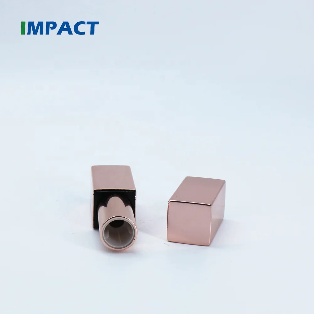 Розовый Золотой Алюминиевый магнитный Квадратный Контейнер для губной помады