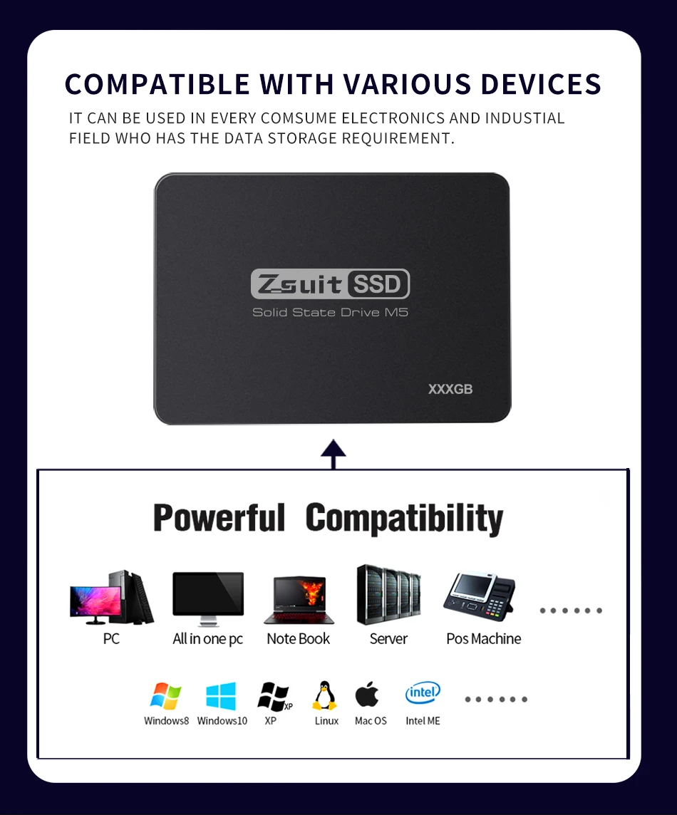 Zsuit Высокая надежность структура слежения за твердотельный накопитель Ssd жесткий диск 1 ТБ внутренний Sata 3