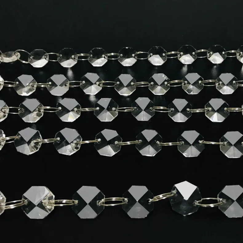 14mm wedding backdrop crystal beaded curtain hanging glass chandelier beads chain