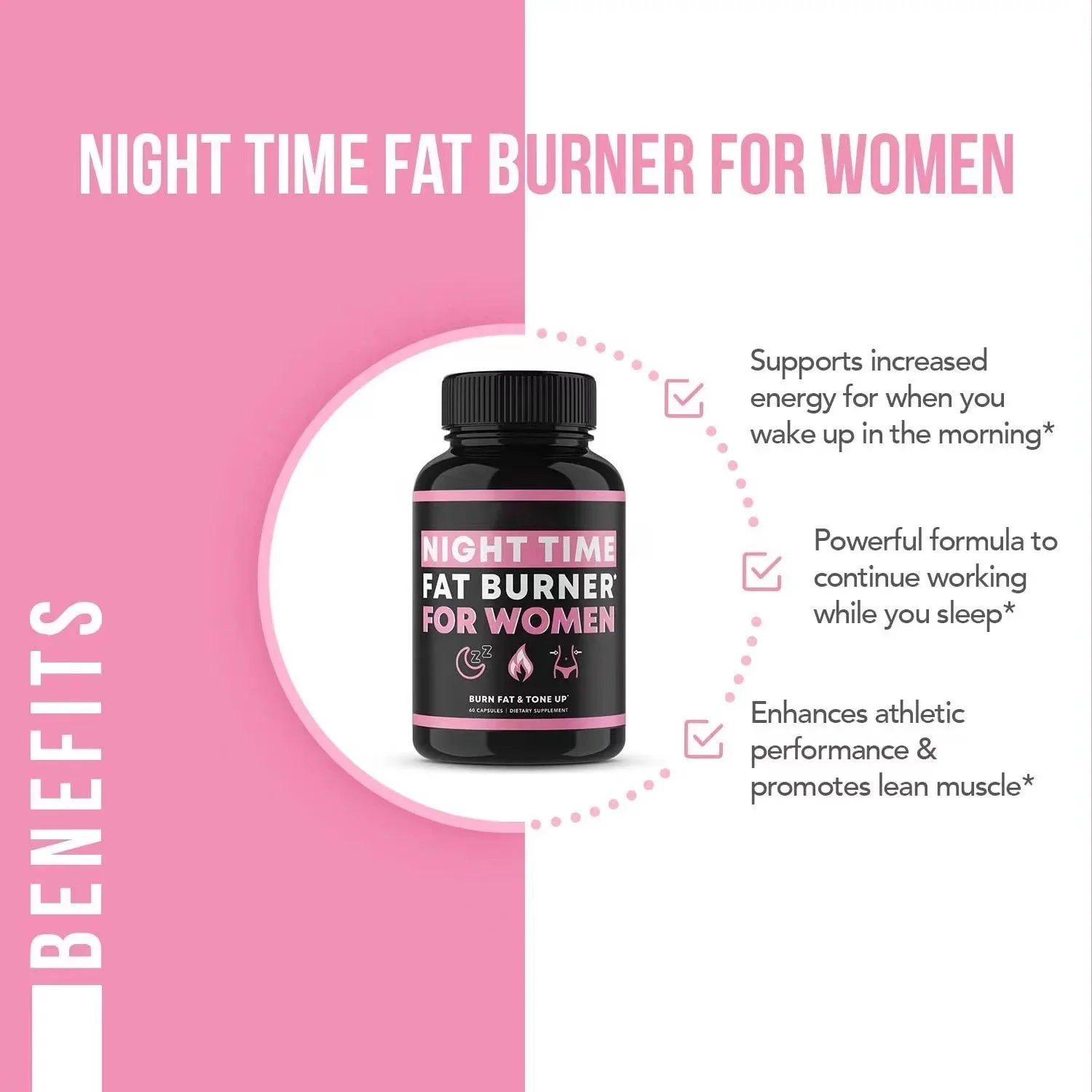 Fat Burner Capsules Weight Loss Enhances Athletic Performance Promotes Muscle & Bloating Relief Diet Capsules for Women