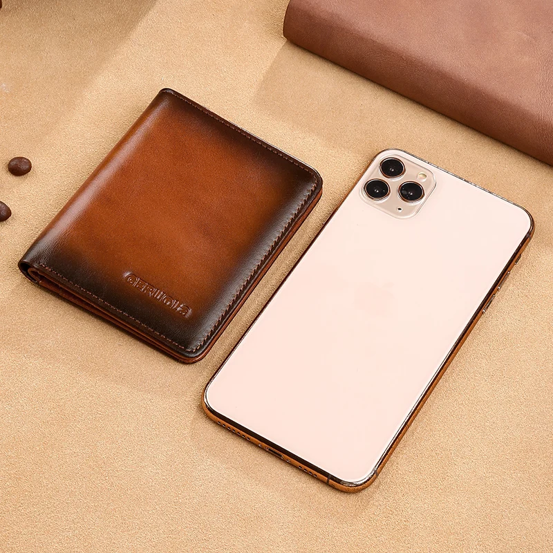 Wallet for men 2024 new real pickup bag, integrated anti demagnetization wallet, ultra-thin short clip mini wallet silver wallet