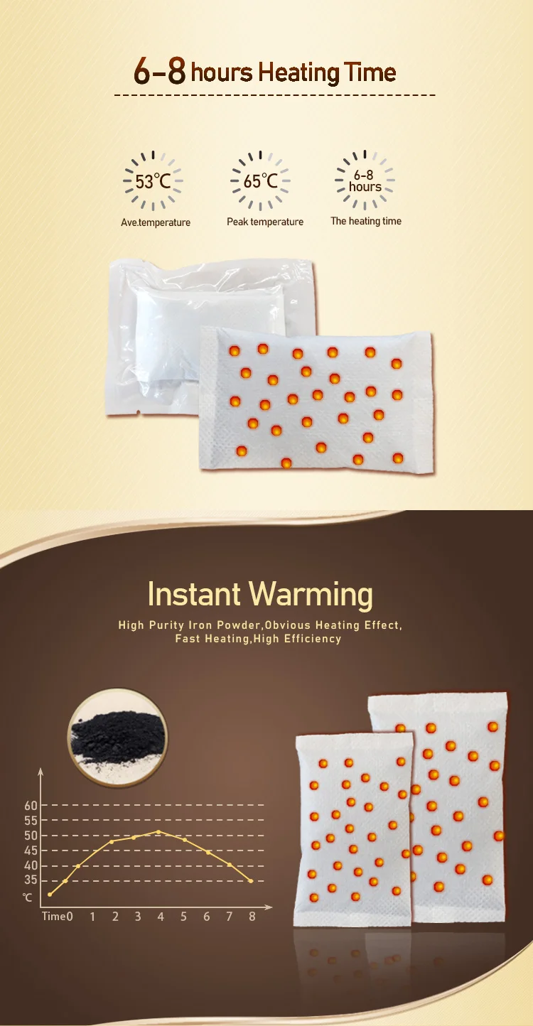 Instantly Heated Adhesive Self Heating Hand Warmer Pad disposable hand warmers warm your hand in winter