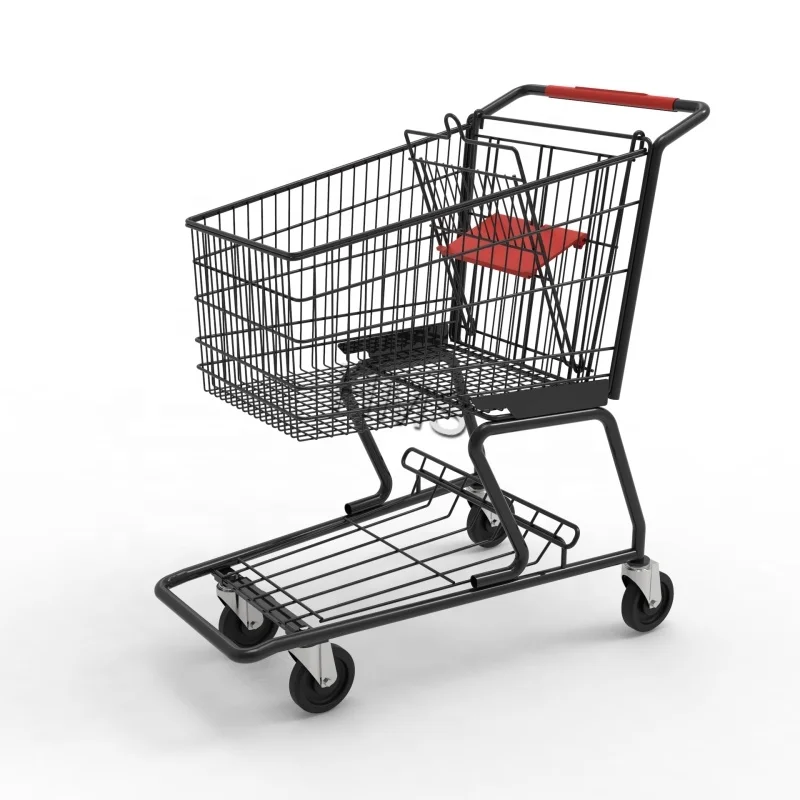 125L trolley shopping cart 4 wheels supermarket shopping trolley
