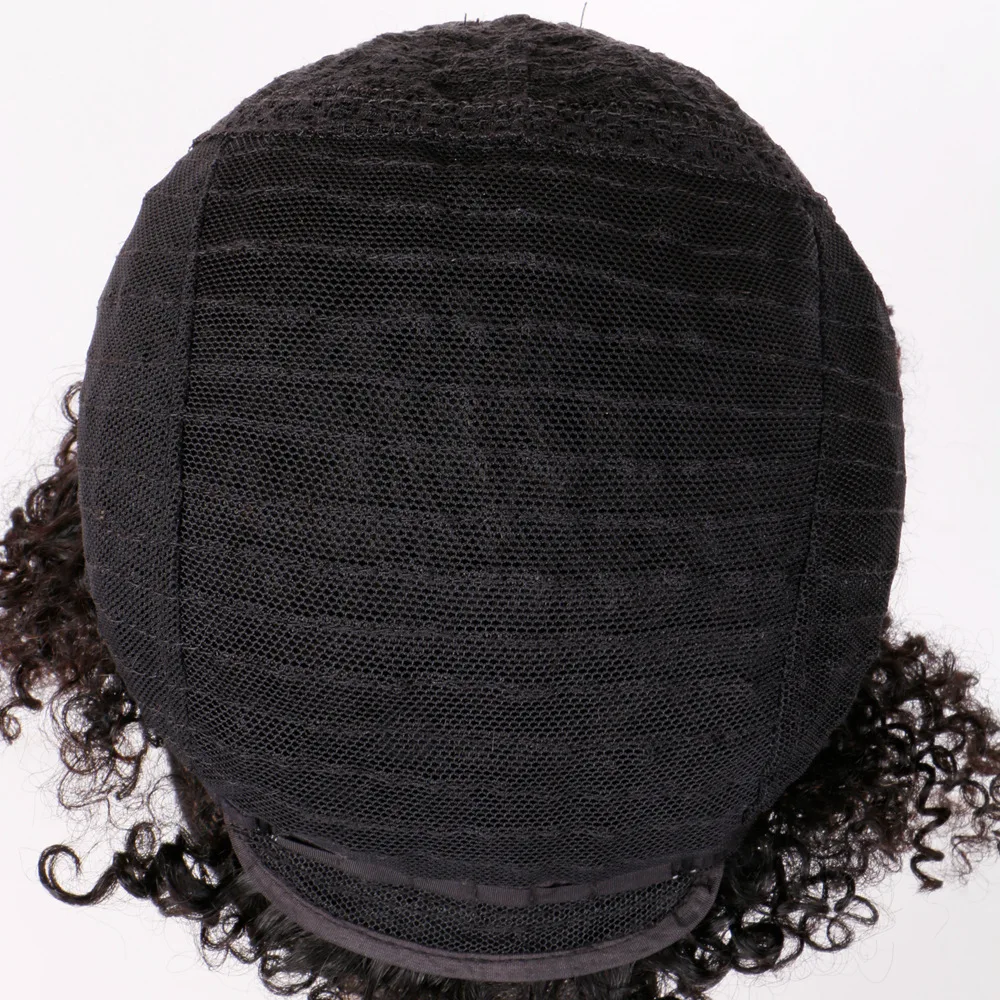 AU Hot sale Fluffy Afro real hair African style afro head real wig female nachine-made human hair wigs with High density