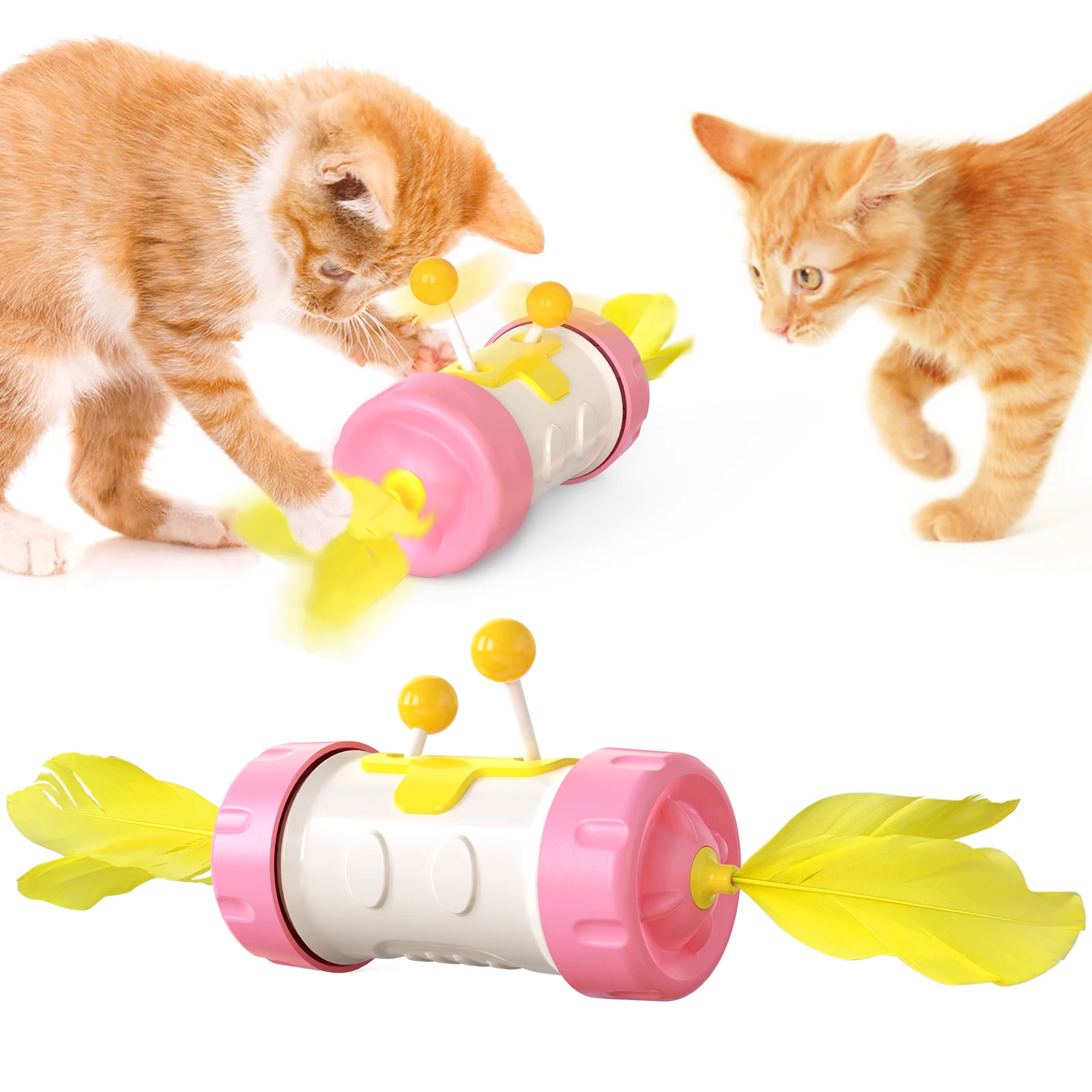 wholesale cat ball stick chew for aggressive chewers cat spin leaky ball tickle stick cat toys