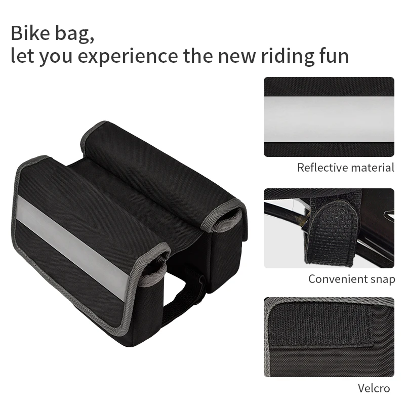 Customized Sport Travel Saddle Frame Tube Double Cycling Shockproof Reflective Bike Bags Bicycle Storage Bag