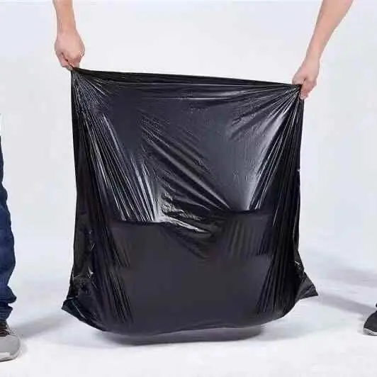 Оптовая продажа большой размер 64 65 галлонов LDPE Пластиковый черный мешок для мусора кухни гостиной мешки в рулоне