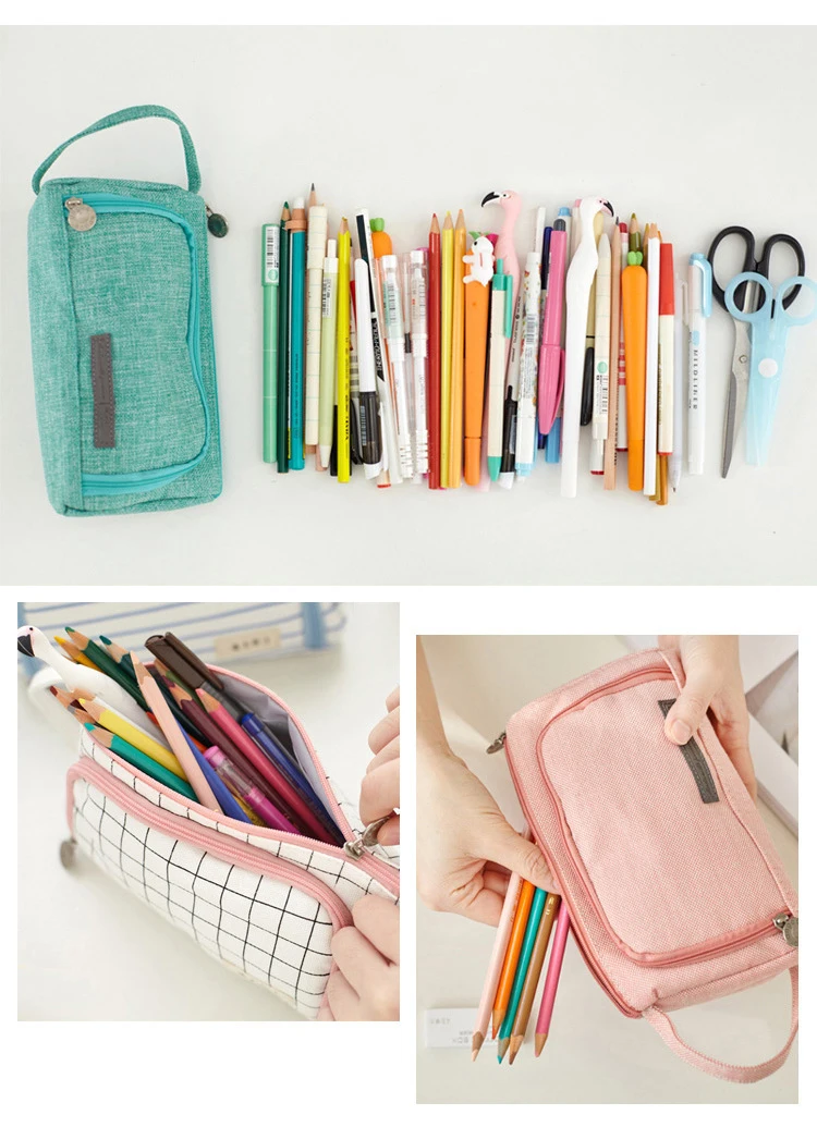 Пенал большой емкости, чехол для карандашей для средней и старшей школы, офиса, колледжа, для девушек и взрослых