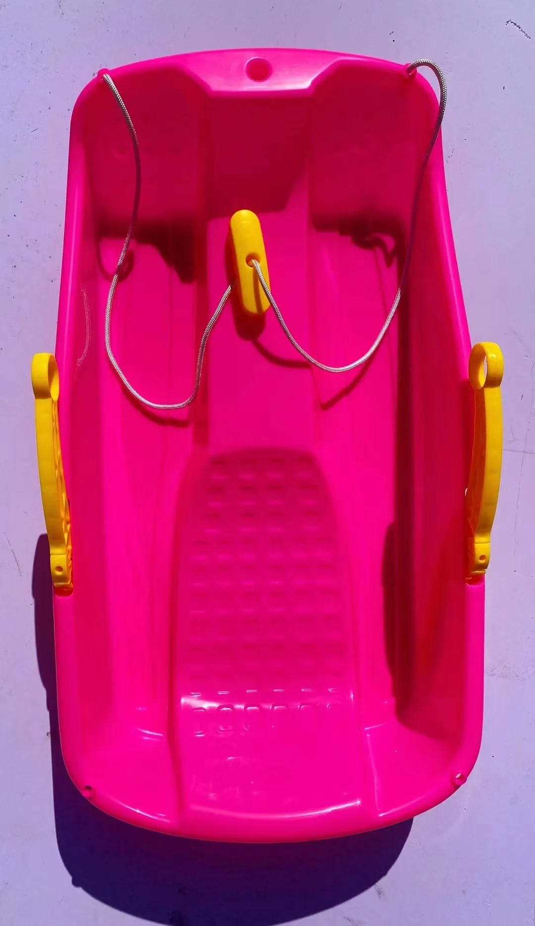 Durable Downhill Snow Sledge Sprinter Toboggan Snow Sled for Boys Girls Adults with Built-in Handles and Pulling Rope