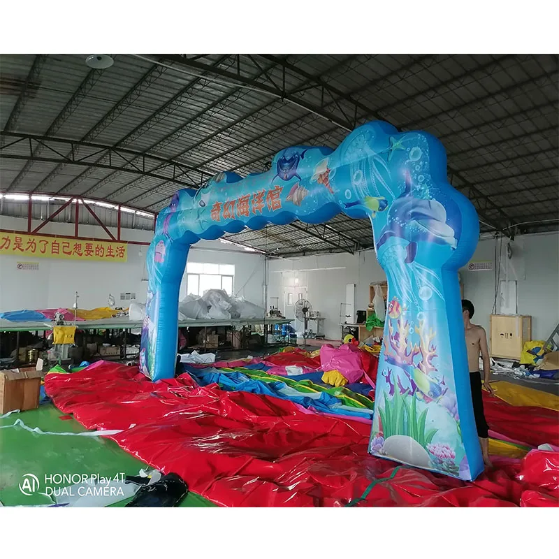 Custom Inflatable Advertising Design Cartoon Animal Mascot Inflatable Christmas Candy Arch Decorations Inside