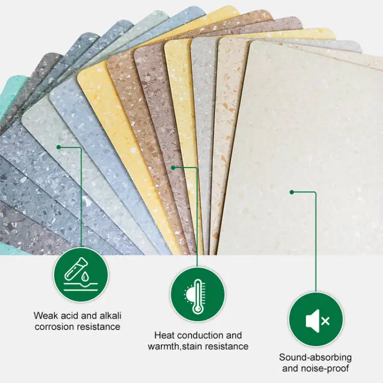 Heavy traffic anti bacterial waterproof hospital PVC flooring roll homogeneous PVC vinyl flooring