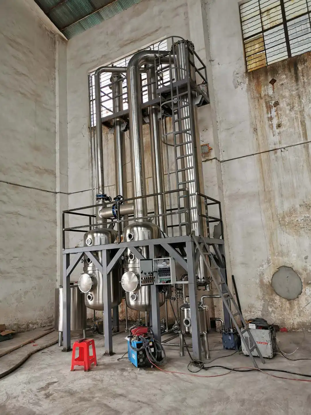 Professional 12 Months Warranty Glucose MVR Mesin Single-effect Outer Circulation Evaporator for Starch Syrup