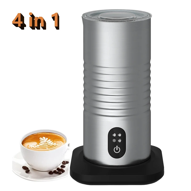 Electric Milk  Frother , 2023 new 4 in 1 Milk Frothing Pitcher Froth  Heater Hot Milk Foaming maker,Stainless steel,Coffee