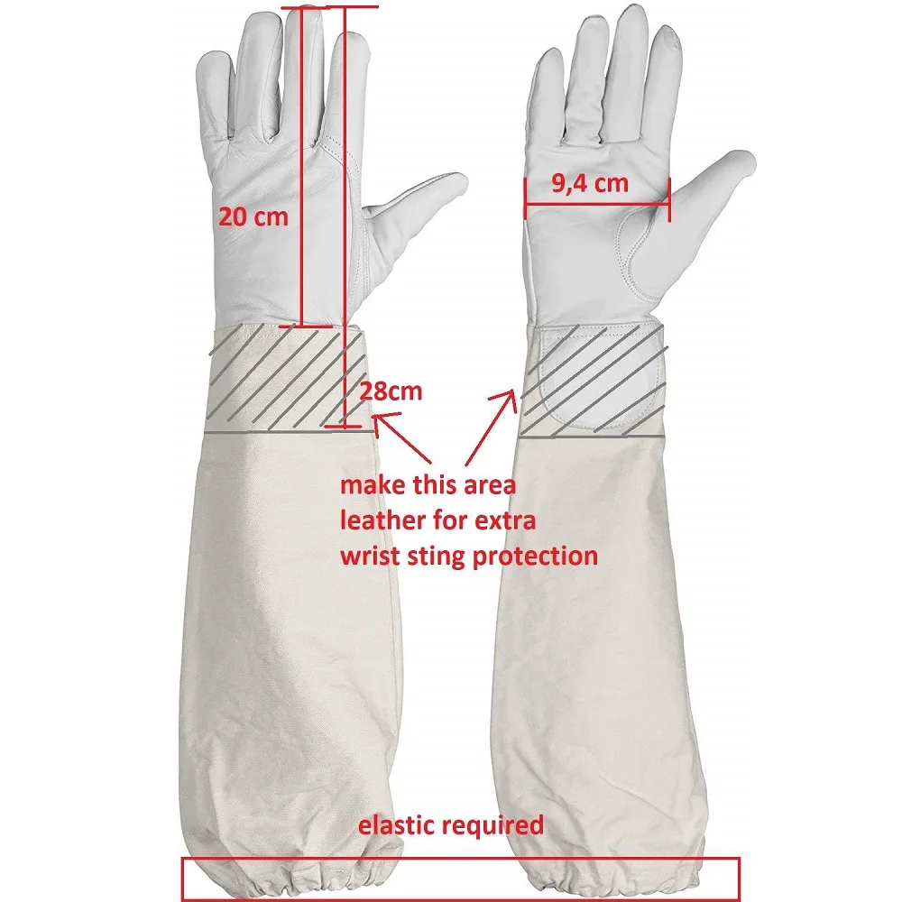 New type OEM designed goat skin beekeeping glove