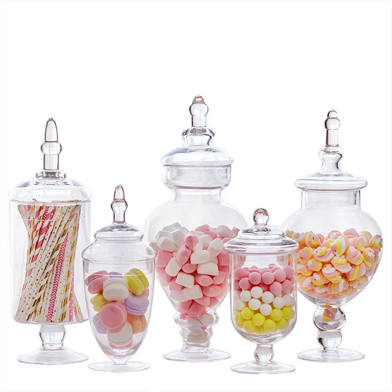 Aeofa European transparent glass candy can storage can creative soft decoration