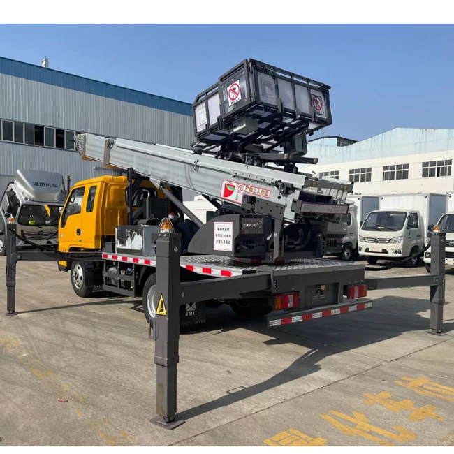 JMC Truck 4x2  36 Meters Ladder Truck With 4 Hydraulic Leg for High Altitude Operation