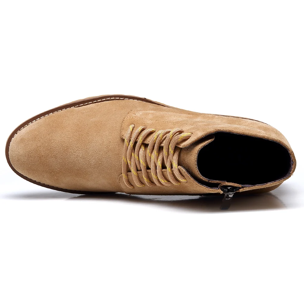 Custom made handmade invisible increase height increasing shoes soft insole suede leather elevator men boots