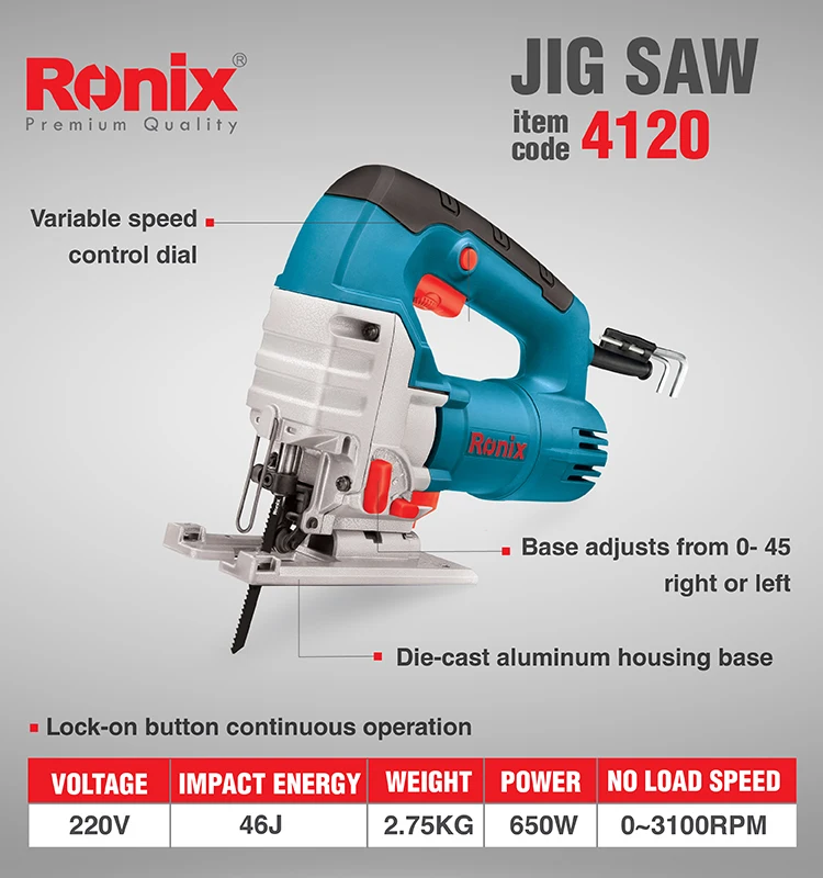 
3 Cutting Speed Ronix Jig Saw Electric Model 4120, Wood Jig Saw 