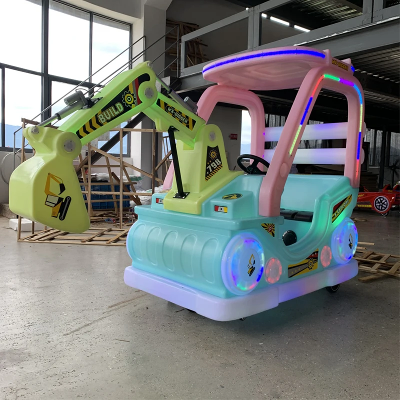 2025 new model digger Bulldozer excavator electric Battery bumper cars for children and adults for sales