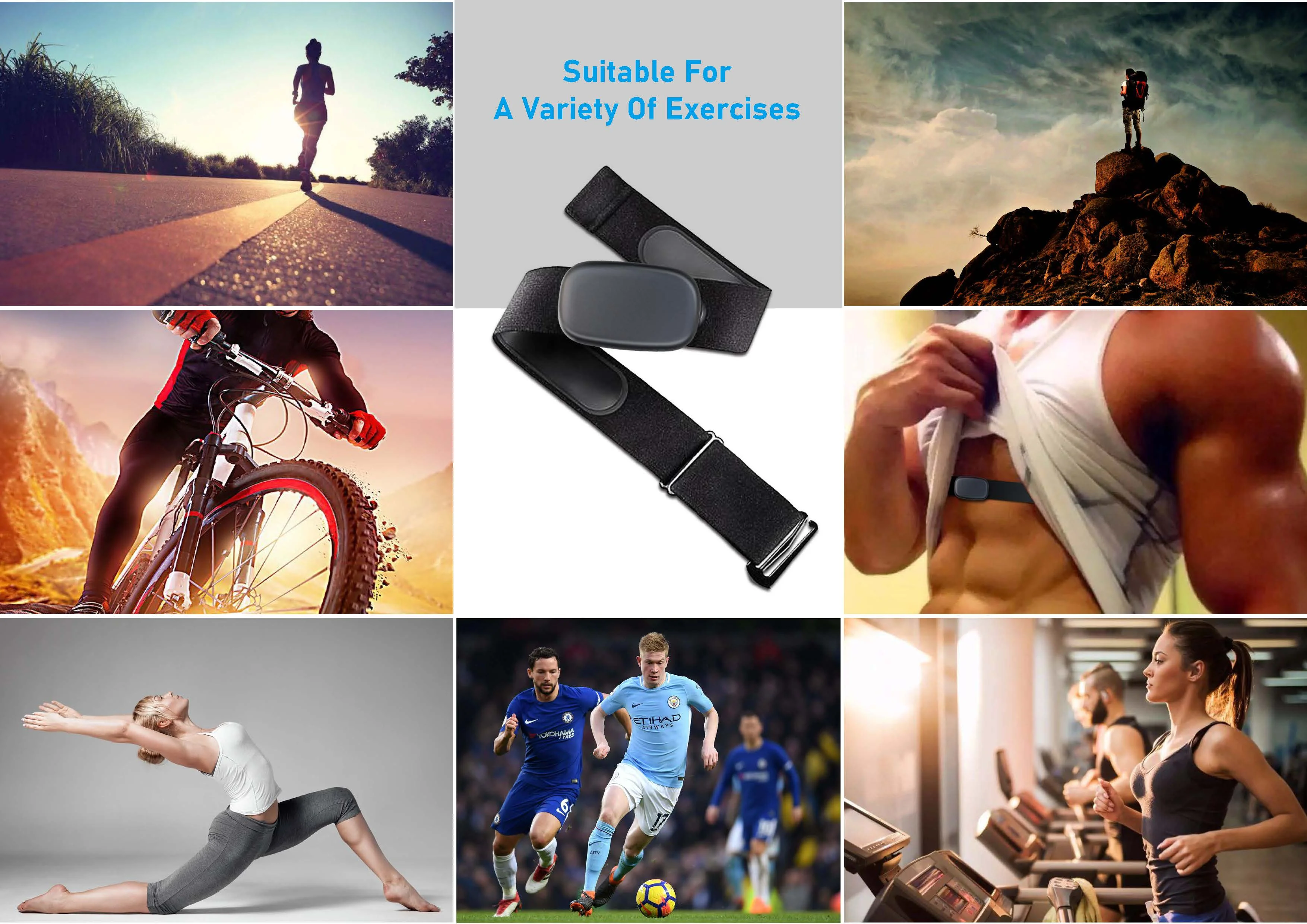 Chileaf Chest Strap Heart Rate Monitor Heart Rate Variability Monitor Triple Mode BLE ANT+ 5.3KHz For Body Fitness Exercise