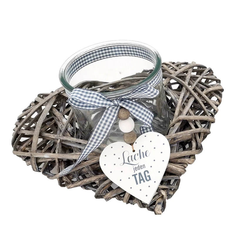 High Quality Household Handmade Wicker Heart-shaped Wooden Decoration Craft Article