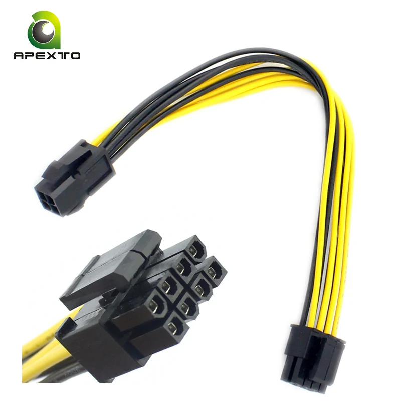 RGeek EPS CPU 12V 8 Pin Female to Dual 8 Pin 6+2 pin Male PCIE Adapter Power Supply Cable 18 AWG 20cm