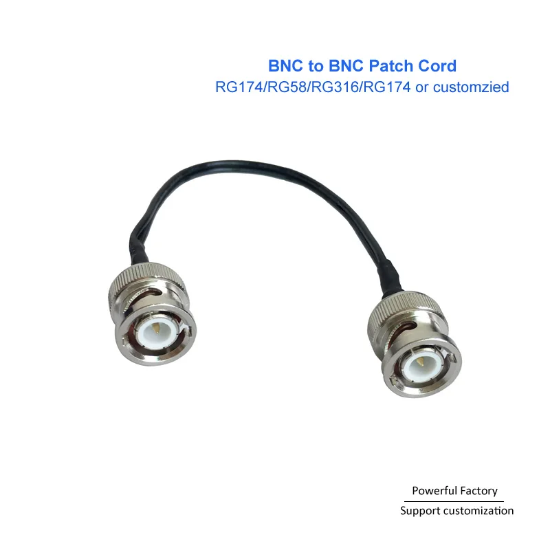 
Free Sample bnc IPEX MMCX connector cable 22AWG 24AWG BNC to BNC Patch Cord with RG174 RG58 