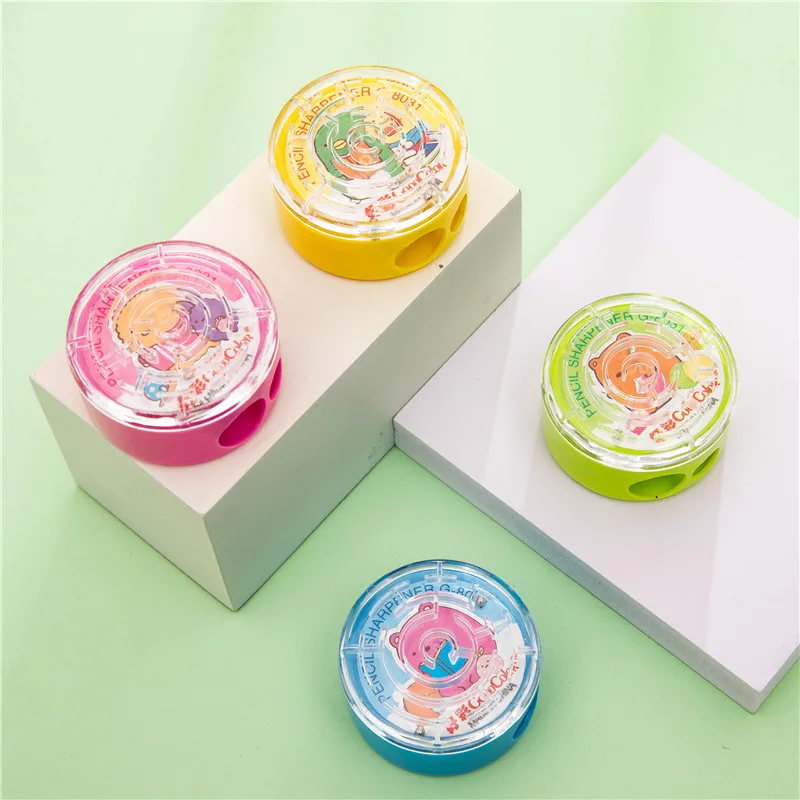 
Portable stationery plastic pencil sharpener, labyrinth shaped cute stationery student pencil sharpener 