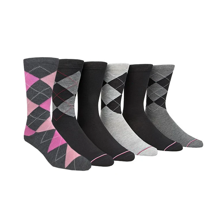 wholesale custom pink coral colorful business mid calf mens socks 100 cotton merinos wool argyle dress socks for men calcetines