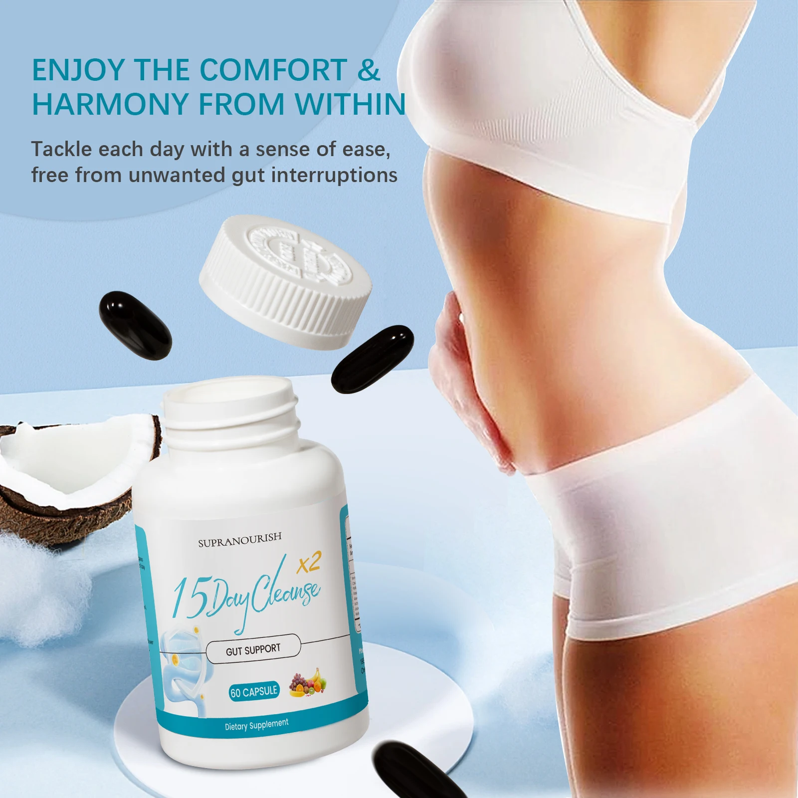 Private Label Supplement 15 Days Cleanse Capsules Supplements with senna leaf