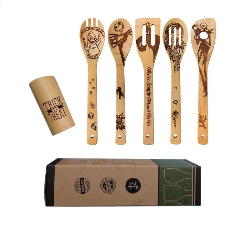 6-piece Bamboo Utensil Set Premium Quality Housewarming Gifts Wooden Utensils For Everyday Use