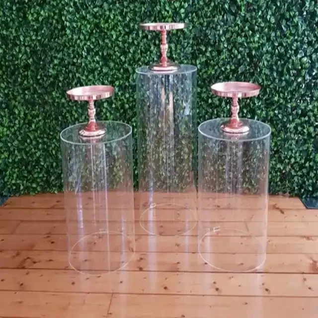 Acrylic Clear Wedding Plinths Wedding Pedestal Cylinders Pillar Custom Acrylic Round Cylinder Plinths For Wedding Party