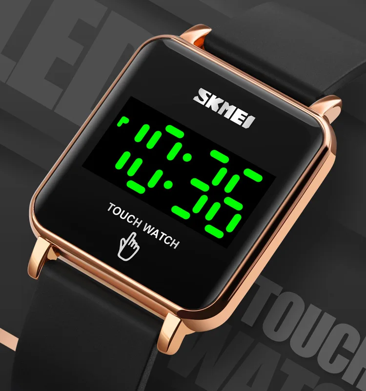2022 SKMEI 1744 Touch Screen Led Watch Instructions Stainless Steel Men Sport Digital Led Watches