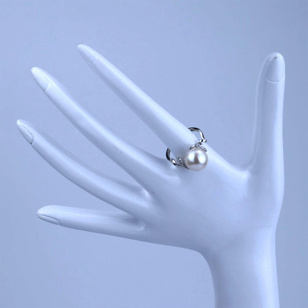 LUCK Latest Design Ladies Cubic Zirconia 925 Silver Jewelry Freshwater Pearl Ring Mounting Designs For Women