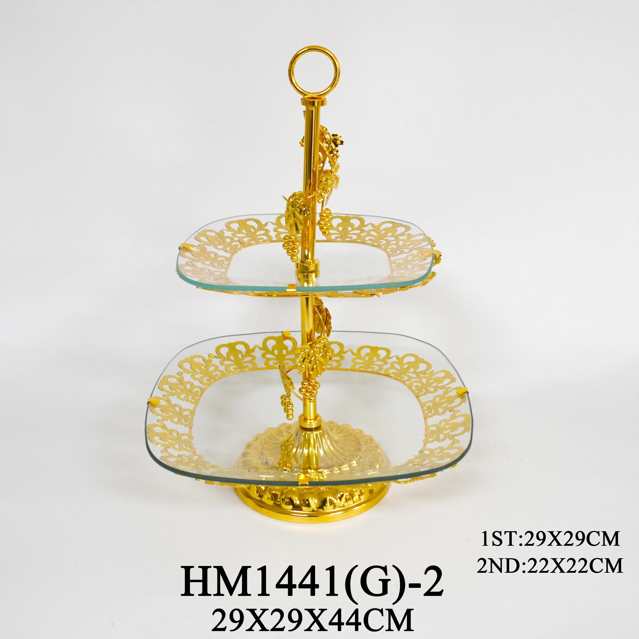 Dubai 2 layer glass serving trays Islamic home hotel wedding decoration trays