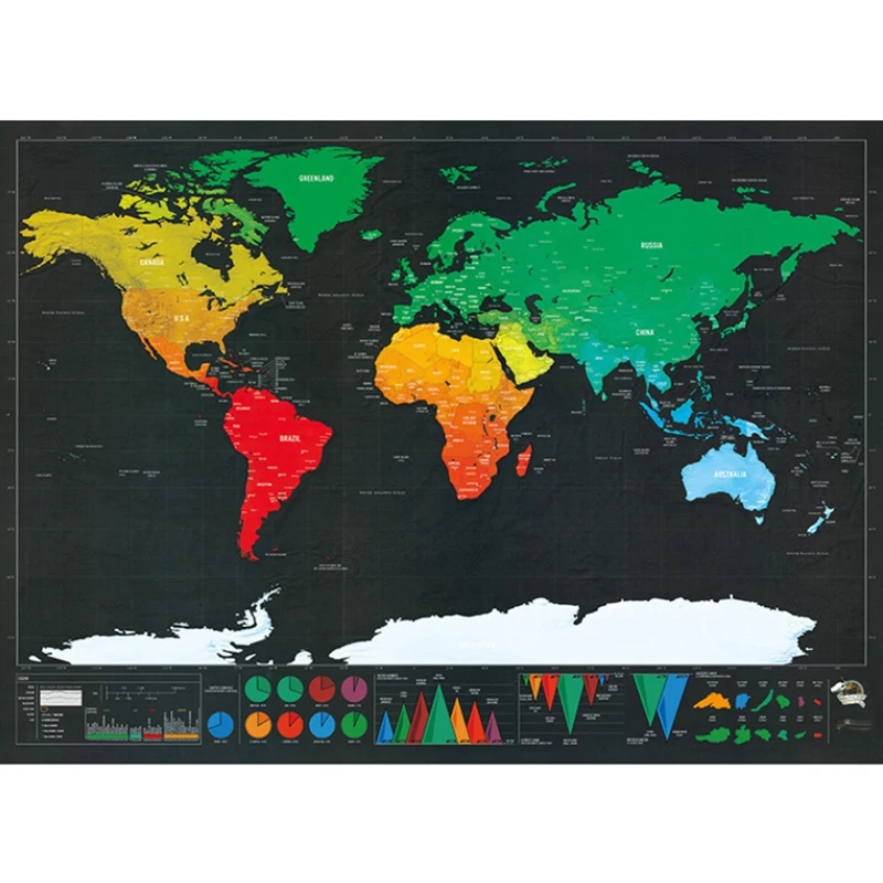 Scratch World Map Large Black Gold Luxury Edition World Map