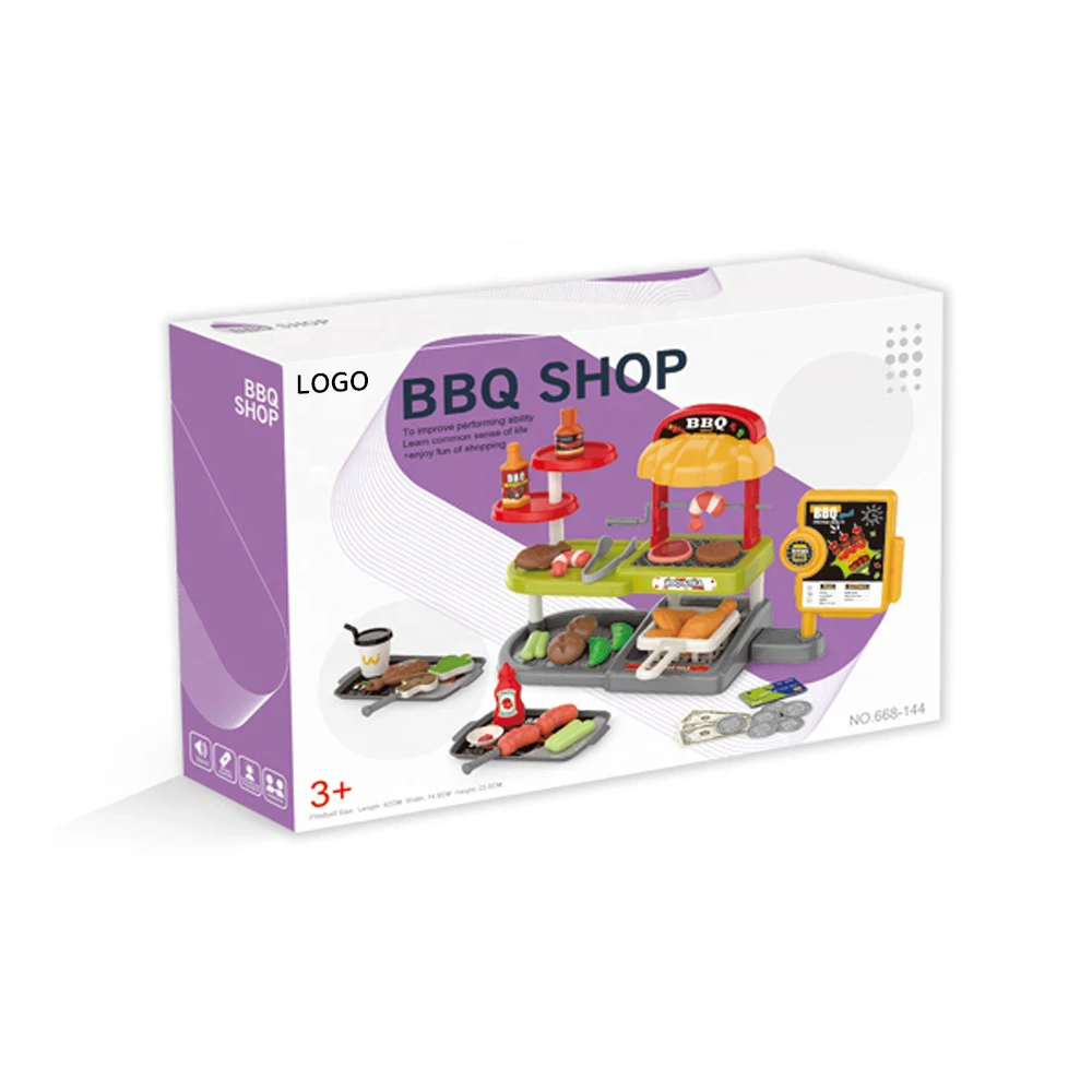 SL Kids Kitchen Set Toys Pretend Play Preschool Kitchen Barbecue Food Simulation Cooking Play Toys Girls Play House Toys