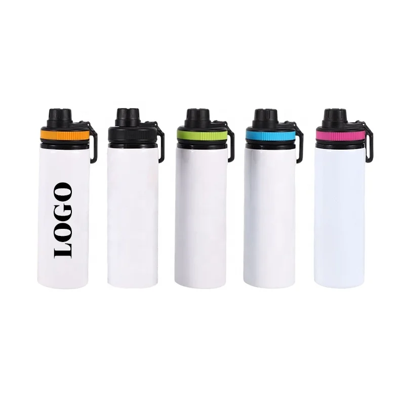 Wholesale 750ml Travel Aluminum Sublimation Water Sports Bottle  with Screw Lid and Handle BPA Free