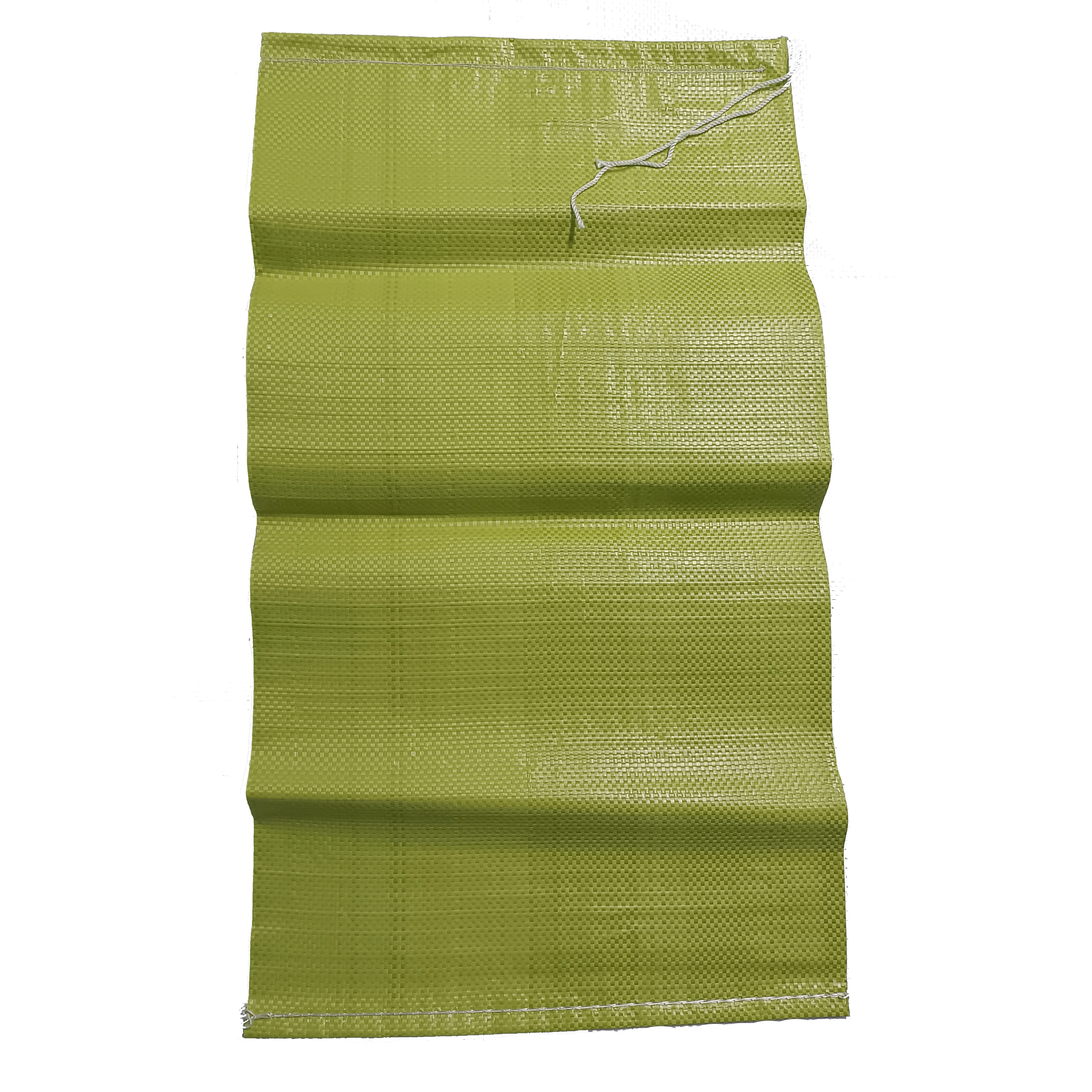 Customized China green sand bag Polypropylene Sack 25kg 50kg Plain White PP Woven Bag