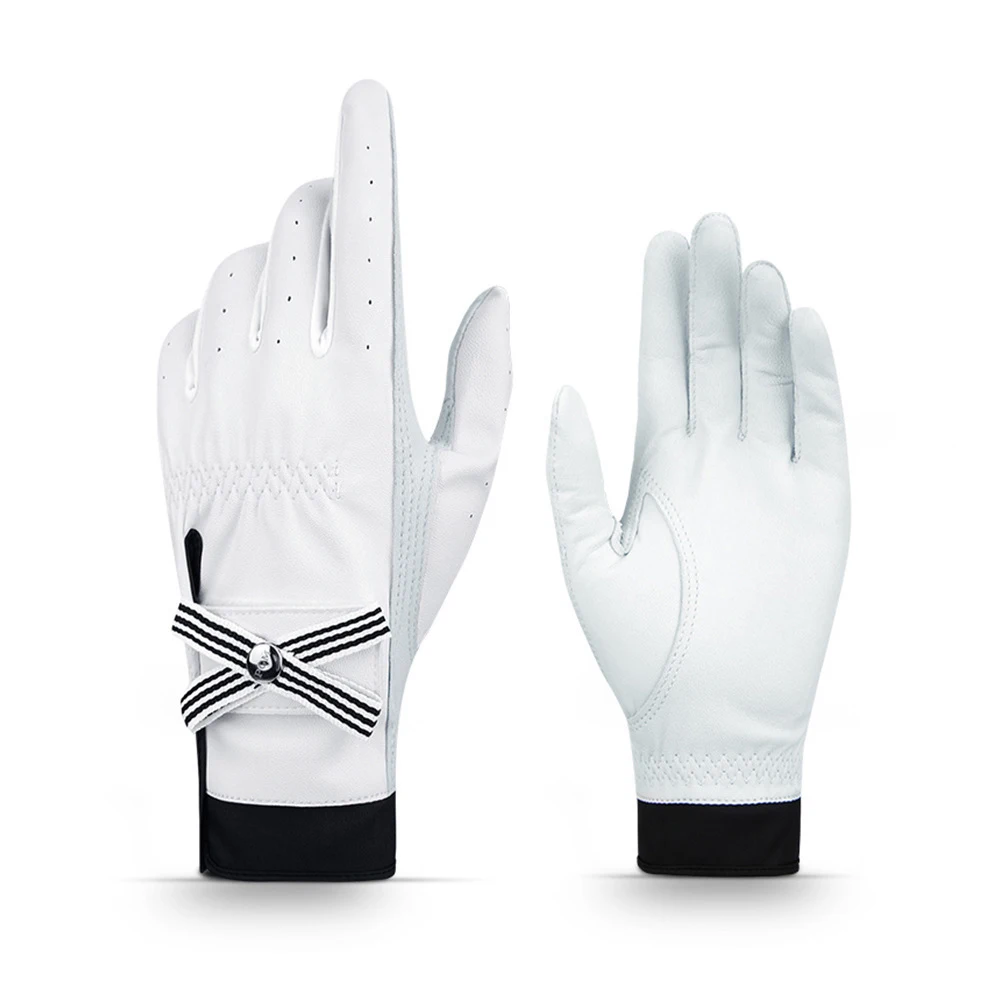 Golf Gloves Ladies Leather Gloves Lambskin Velcro Non-slip Sports Gloves