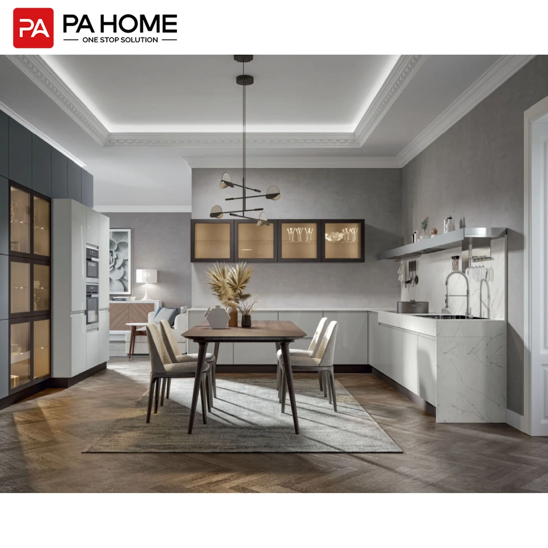 PA China wholesale custom modern white and green glossy kitchen cabinet doors