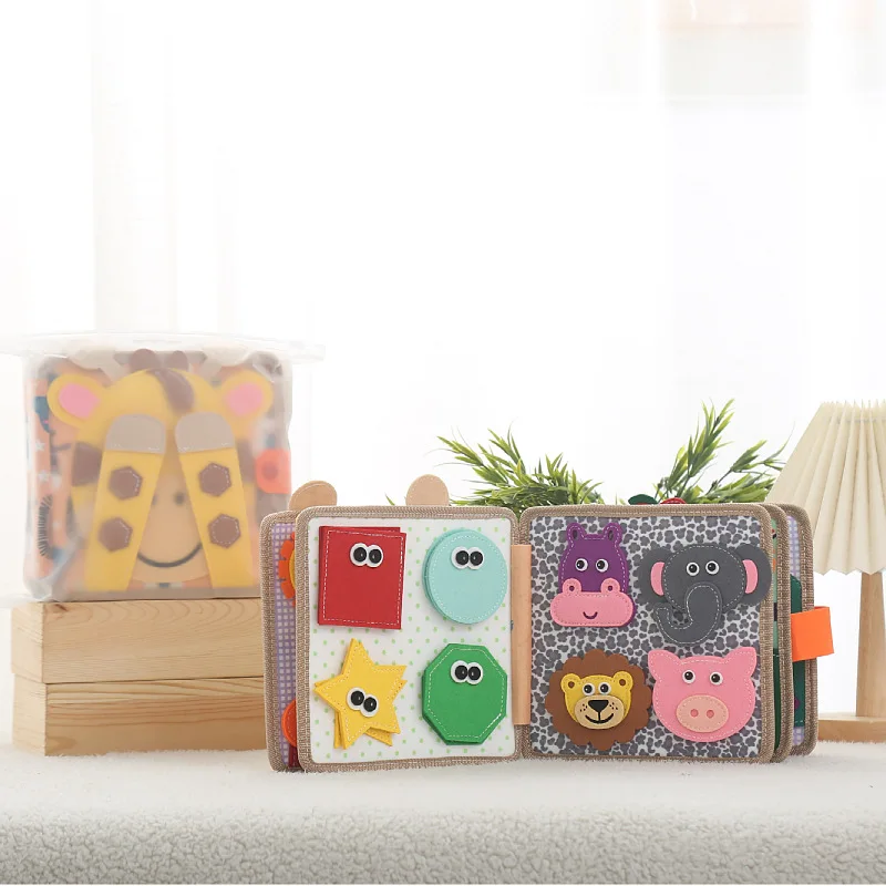 Hot Selling Montessori Felt Deer Quiet Book Soft Cloth Toddler Felt Busy Book Toddlers Busy Book Felt Busy Board Basic Skills