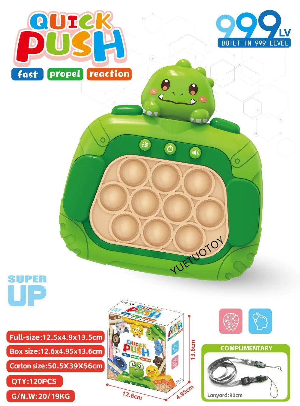 2024 new fidget sensory toys quick push game 999 level console electronic pop game it light fast press quick push toy for kids